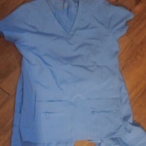 Light Blue V-Neck Scrub Top